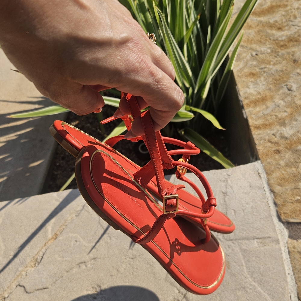 Red Strappy Sandals /Tory Burch - Picture 5 of 8